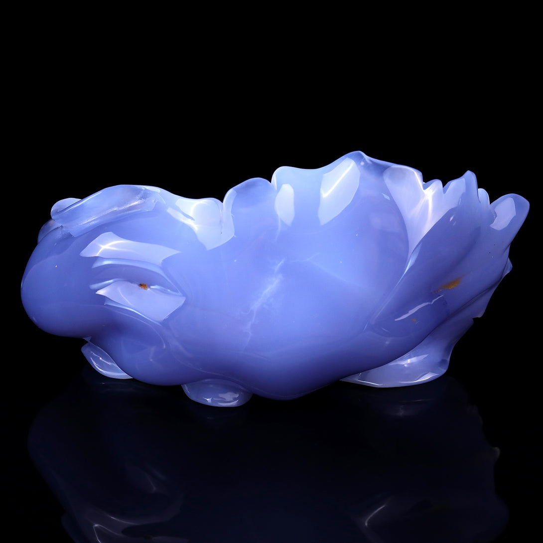 Gemstone 8.7" Blue Chalcedony Hand Carved Crystal Buddha Sculpture crysvibe