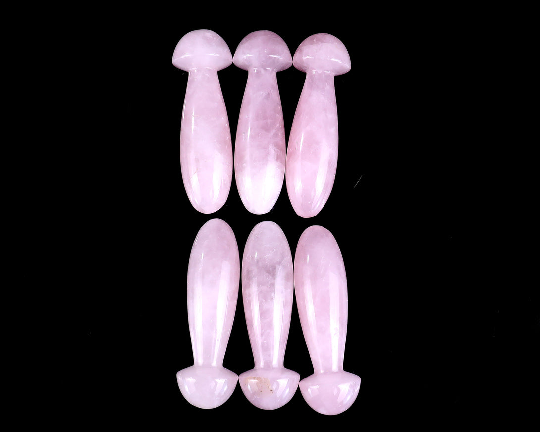 Natural Rose Quartz Hand Carved Crystal Massage Tool crysvibe